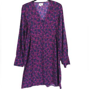 An’ge OUSTINE Long Sleeve‎ V neck Dress 45-05874-W MEDIUM